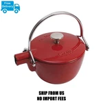 Staub Cast IRON1.2 Qt, Round, Tea Kettle, Cherry New. Price: $335.98.