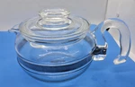 Vintage Pyrex Flameware Cup Glass Teapot 8336-H B-3 With Lid 7756-C Kettle Used. Price: $45.00.