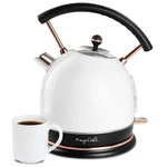 Megachef 1.8 Liter Half Circle Electric Tea Kettle In White New. Price: $69.96.