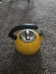Kitchenaid Citrus Sunrise Yellow Tea Kettle With Handle Trim Band Euc Used. Price: $38.50.