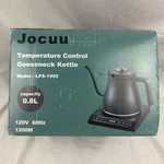 Jocuu Electric Gooseneck Kettle, Variable Temperature Control, 0.8L Capacity Open. Price: $39.99.