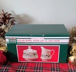 Vintage Porcelain Ware Holiday Sugar Bowl & Creamer Set - Bradlees New Box. Price: $14.99.