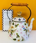 Mackenzie-childs 89257-386 Hand Glazed, Qt, Wildflowers Pink Tea Kettle. New!. Price: $162.99.