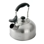 Mainstays 1.8-LITER Whistle Tea Kettle, Induction Compatible, Stainless Steel, New. Price: $15.46.
