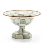Mackenzie Childs Sterling Check Compote Bowl 10 Oz. 7.5" Dia. New Box!. Price: $115.00.
