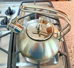 Harmonica Whistle Tea Pot Chantal 18/10 Stainless Steel Kettle 1.8 Qt Used. Price: $55.95.