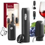 Circle Joy Electric Wine Bottle Opener Set Pro 4-IN-1 Black Silver New. Price: $48.93.