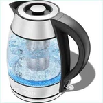 Chefman Precise Temp Plus RJ11-17-TI 1.8L Electric Glass Kettle, Stainless Steel New. Price: $34.99.
