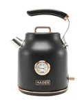 Haden Dorset 1.7 Liter Electric Water Kettle W/ 360-DEGREE Base, Black & Copper New. Price: $82.00.