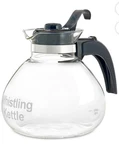 Cafe Brew Tea Kettle Pot 12 Cup Clear Glass Whistling Used. Price: $14.99.