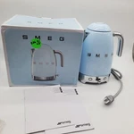 Smeg 50S Retro Style Variable Temperature KLF04 Kettle, Pastel Blue Open. Price: $199.95.
