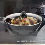Electric Wok Nonstick Cool Touch Handles Tempered Glass Chefs Counter New. Price: $25.87.