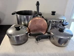 Revere Ware 1801 Copper Bottom PRE-1968 Vintage Items Pieces Used. Price: $135.00.