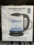 Chefman Fast-boil 1.7L Electric Kettle Auto-shut Off New In Box. Price: $24.95.
