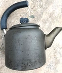 Calphalon Metal Tea Pot Kettle Made Ireland Anodized 2 Qt Celtic Finial Decor Used. Price: $30.00.