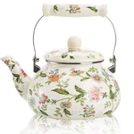 Teapot Floral Large Porcelain Enameled Teakettle Stovetop New. Price: $39.71.