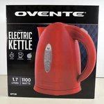 New Ovente Red Electric Kettle 1.7 Liter 1100 Watts Hot Water Teapot KP72R. Price: $21.00.
