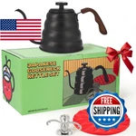 Japanese Gooseneck Kettle Stovetop With Thermometer Insulated Handle (4-PIEC New. Price: $68.58.