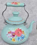 Pioneer Woman Breezy Blossom Enamel Steel 1.9-QUART Tea Kettle Free Us Ship Open. Price: $48.95.