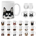 Dog Design Ceramic Travel Mug Home Tea Coffee Cup With Handgrip, 11 Oz New. Price: $16.99.