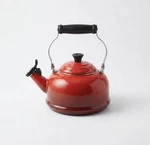 Creuset Red Enameled Steel Whistling Tea Kettle Stovetop Classic Kitchen Open. Price: $38.00.