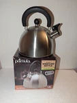 Primula Stewart Stainless Steel Whistling Kettle 1.5QT Folding Handle Open. Price: $22.88.