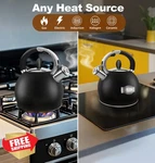 Baerfo Whistling Tea Kettle 2.64 Qt Stainless Steel Ceramic Black New. Price: $44.99.