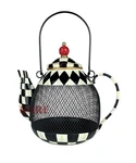 Mackenzie-childs Courtly Check Teapot Bird Feeder New No Box Open. Price: $140.00.