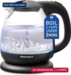 Elite Gourmet EKT1001 Electric 1.0L Bpa-free 1100W Glass Kettle Cordless 360 Ba New. Price: $24.76.