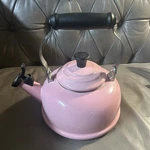 Creuset Rare Shell Pink Classic Whistling Tea Kettle, 1.6L 1.7QT Preowned Used. Price: $95.00.