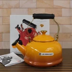 Creuset Enamel Steel 1.7 Quart Classic Kettle With Gold Knob In Persimmon New. Price: $124.95.