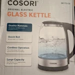 Cosori GK172-CO Electric Glass Kettle 1.7L Quick Boil Cordless Stainless Steel New. Price: $20.00.