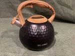 Belanko Tea Kettle Black 2.7 Quart / 3 Liter Stainless Steel Stove Top Faux Wood Used. Price: $22.50.