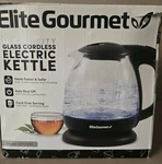 Elite Gourmet 1 Capacity Glass Cordless Electric Kettle New - Open Box. Price: $24.00.
