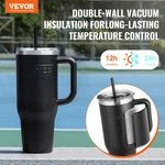 Vevor 40 Oz Insulated Water Bottle, Stainless Steel Sports Coffee Cup With Lid, New. Price: $19.90.