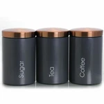Megachef Essential Kitchen Storage 3 Piece Sugar Coffee And Tea Canister Set New. Price: $42.99.
