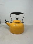 Chantal Tea Kettle, Vintage Series, Enamel On Steel, Whistling (marigold) Open. Price: $84.95.