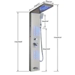 Ello&allo Led Shower Panel Tower W/5 Modes Brushnickel Rainfall Spa Jets Open. Price: $125.00.