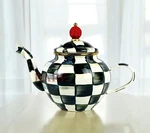 Mackenzie-childs Courtly Check 4 Cup Teapot New No Box. Price: $115.00.