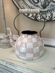 Mackenzie-childs Rosy Check Enamel Tea Kettle 3 Quart No Lid Nwot Read Unspecified. Price: $114.94.