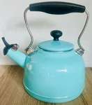 Chantal Kettle Aqua Enamel On Steel Whistle Teapot 1.7 Qt Used. Price: $54.00.