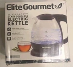 Elite Gourmet EKT1001 Electric 1.0L Bpa-free Glass Kettle Cordless 360 Base New. Price: $22.99.