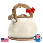 Harriet 2.5QT Stovetop Whistling Tea Kettle, Food Grade Stainless Steel New. Price: $77.40.