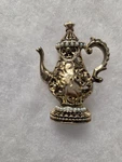 Vtg Gold Tone Filigree Faux Pearl Tea/coffee Kettle/pot Pin Unreadable New. Price: $12.00.