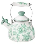 Pioneer Woman Agatha 2 Quart Tea Kettle Enamel Steel Floral Green New. Price: $63.00.