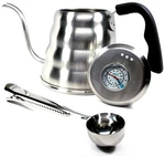 Pour Over Coffee Kettle With Thermometer 1.2L - Gooseneck Hand Grip Premium... New. Price: $57.00.