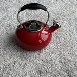 Chantal Classic Red Color Enamel On Steel Kettle Teapot Whistling Used. Price: $15.00.
