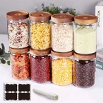 Saiool Stackable Kitchen Canisters Set Of 8,HIGH Borosilicate Glass Clear New. Price: $52.88.