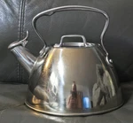 All-clad Stainless Steel Whistling Tea Kettle 2 Qt Pot Read Used. Price: $55.00.