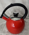 Cuisinart Porcelain On Steel Tea Kettle 2 Quart Enamel- Red Used. Price: $16.95.